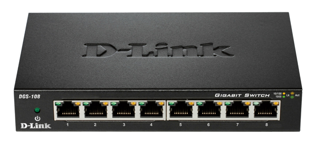 D-Link DGS-108 Unmanaged network switch Schwarz Netzwerk-Switch