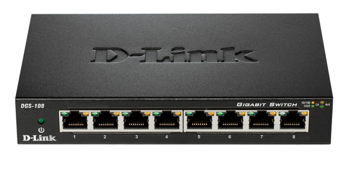 11858534_2939910721ljIiGy68x5Wlu D-Link DGS-108 Unmanaged network switch Schwarz Netzwerk-Switch