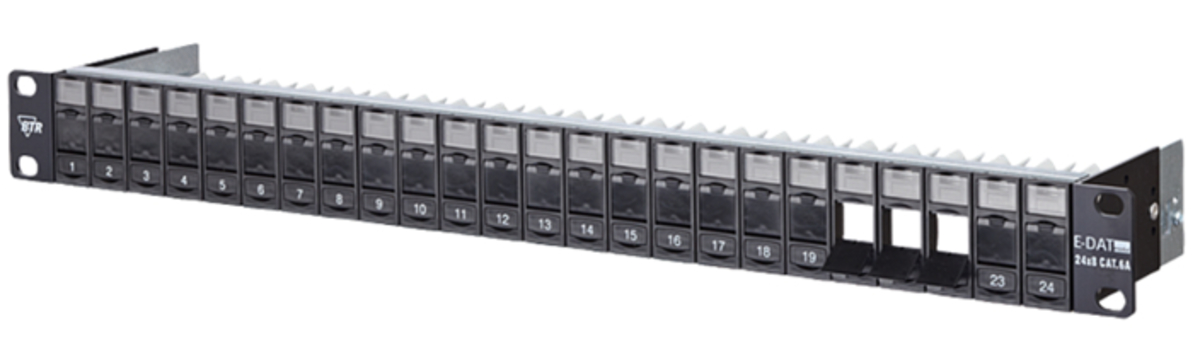 Modul 19 Zoll Modulträger 1HE 24 Port schwarz leer
