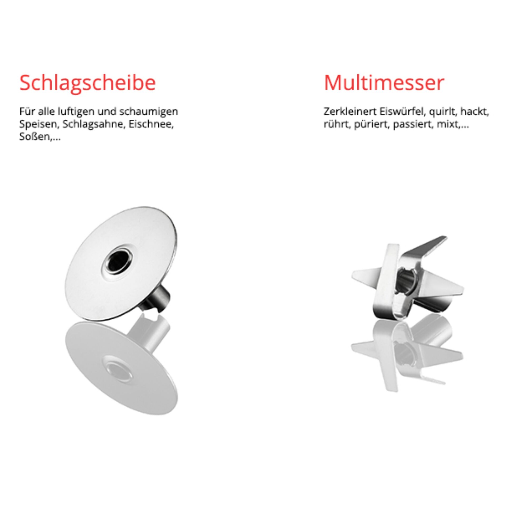 Bild von Schlagscheibe für luftige Speisen und Multimesser zum Zerkleinern, Quirlen und Mixen von Zutaten
