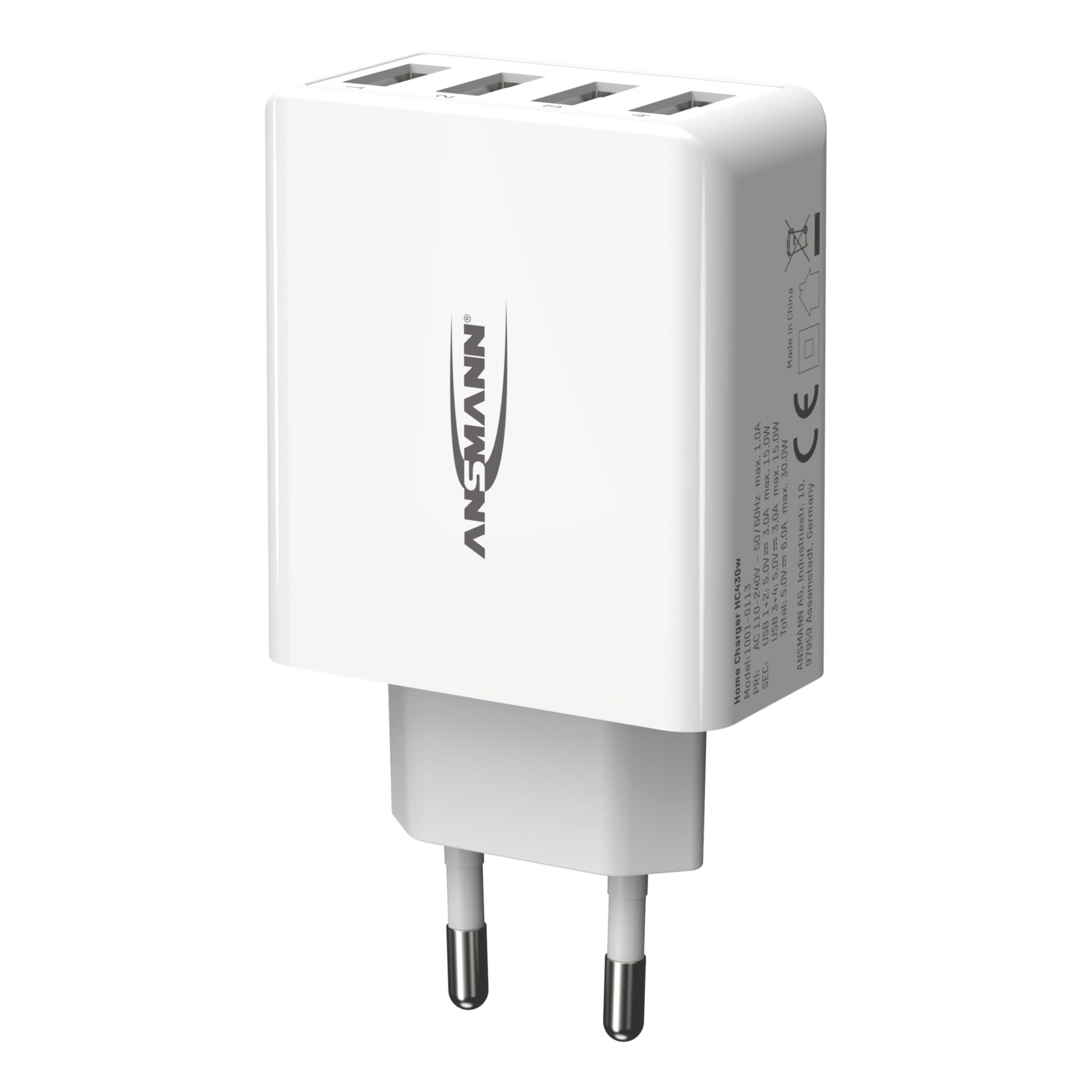 Ansmann Home Charger HC430 4xUSB 3000mA weiß