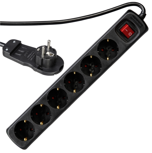 REV Steckdosenleiste Smart 6-fach 2m schwarz
