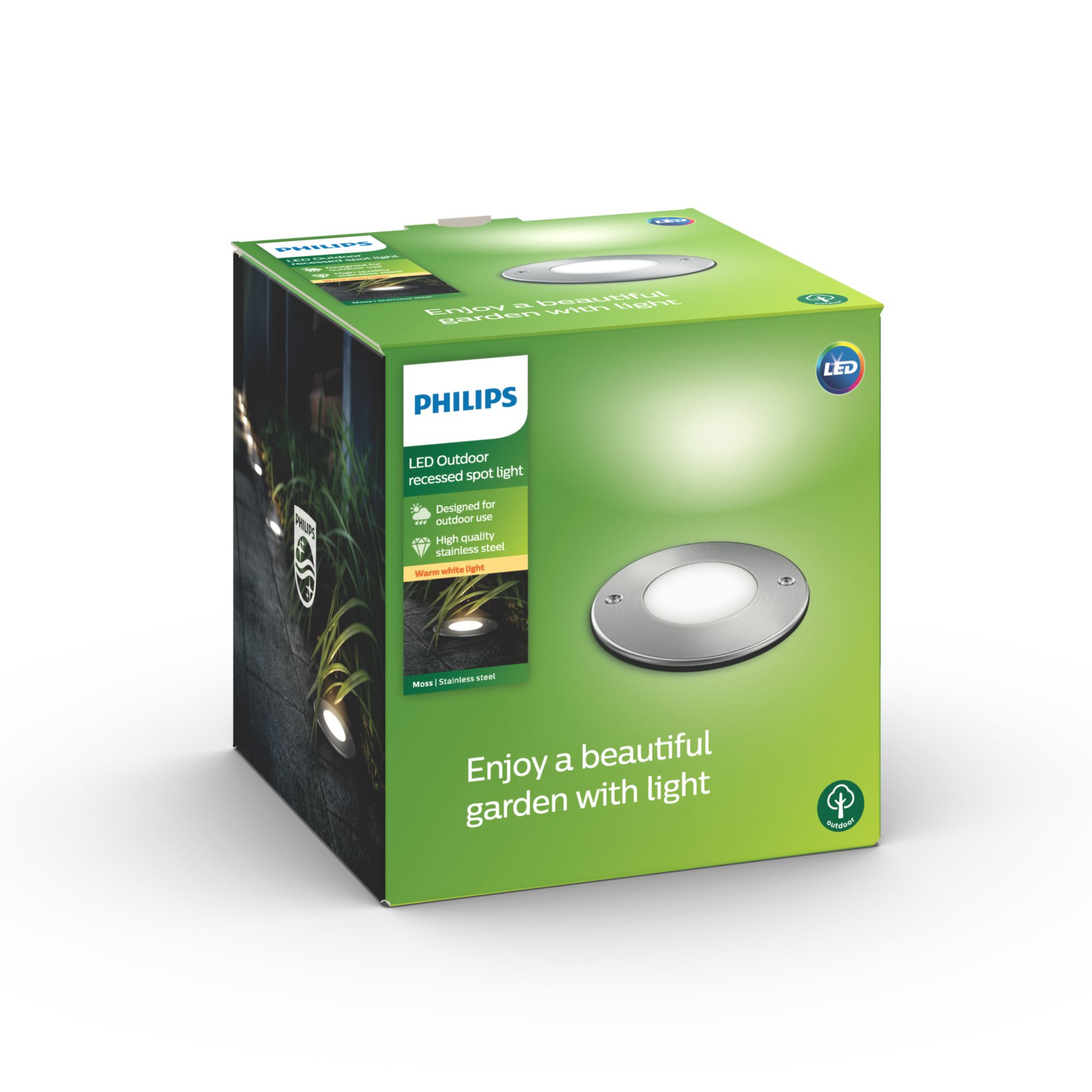 Philips myGarden LED Bodeneinbauspot Moss 270lm Edelstahl 26180486_6827662219