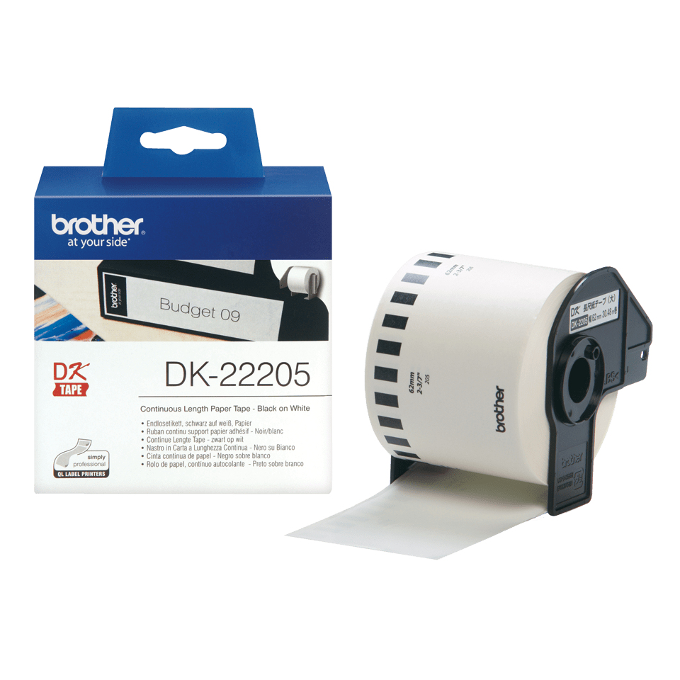 Endlos-Etiketten DK-22205 weiß, 62mm x 30,48m – Ansicht 1