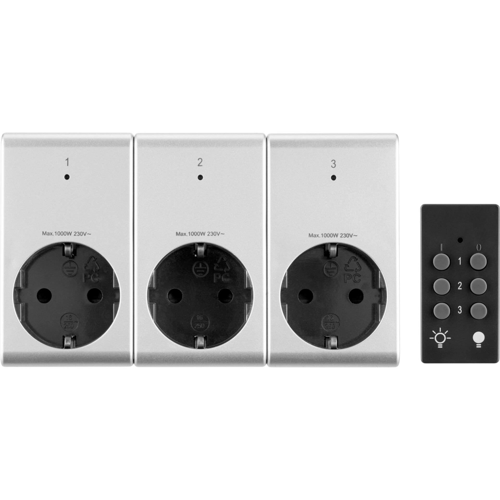 REV Funk-Steckdosen-Set silber 3+1 2300W             0085010703 657622_01