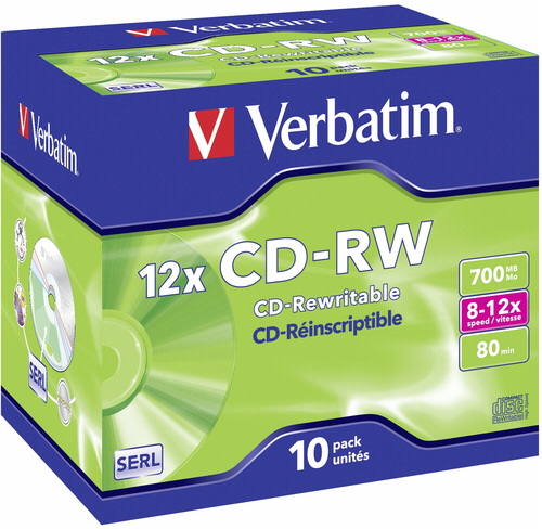 1x10 Verbatim CD-RW 80 / 700MB