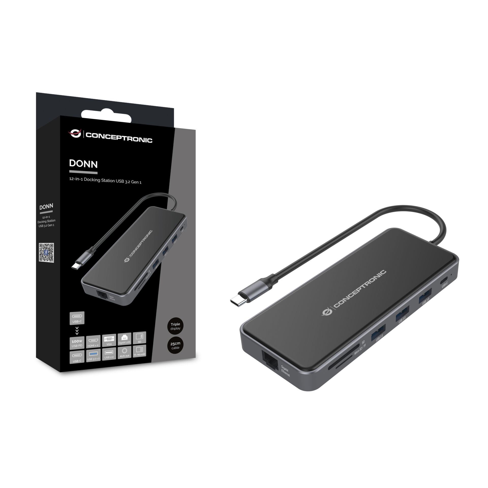 Conceptronic DONN15G 12-in-1 USB 3.2