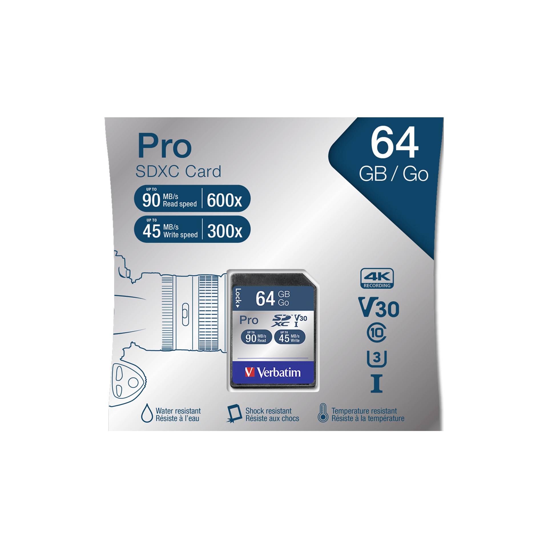 Verbatim SDXC Karte Pro     64GB Class 10 UHS-I