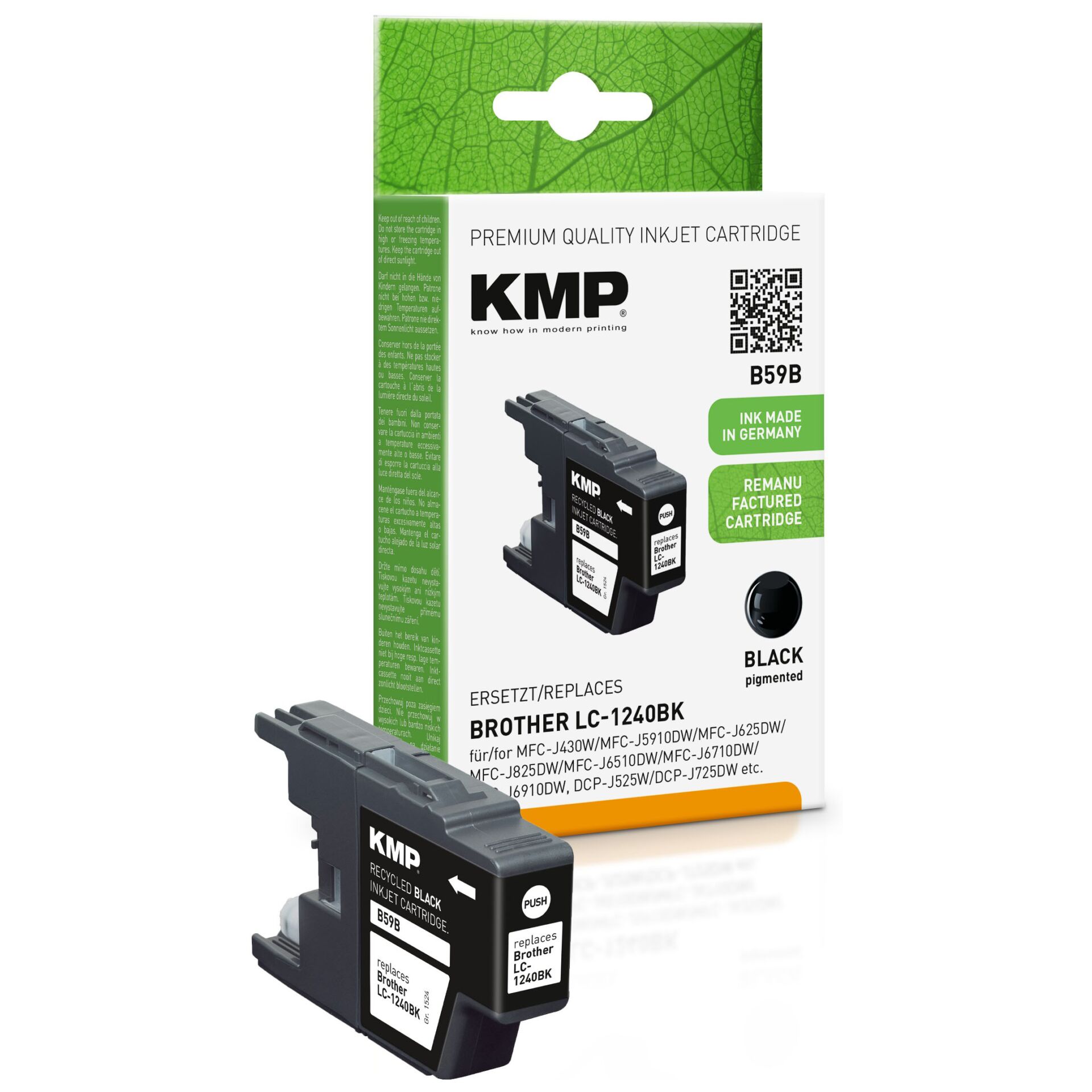 KMP B59B Tintenpatrone schwarz kompatibel mit Brother LC-1240BK 816636_00