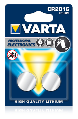 VARTA Knopfzellenbatterie Electronics CR2016 Lithium 2er-Pack