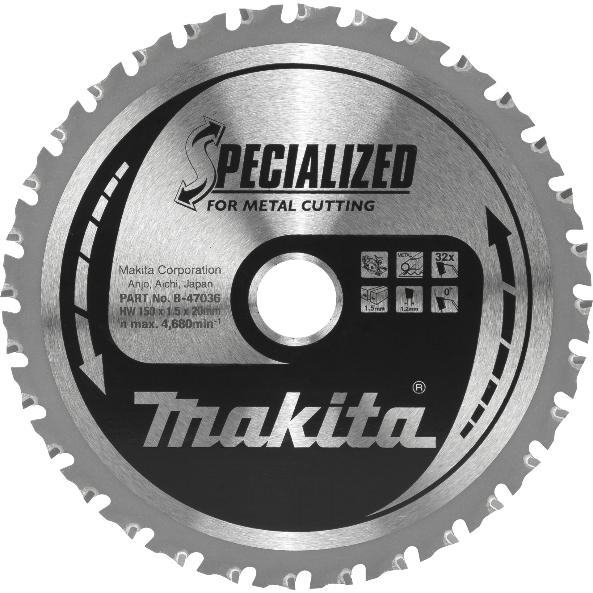 Makita B-47036 Sägeblatt f. Metall 150x20x32Z 807284_00