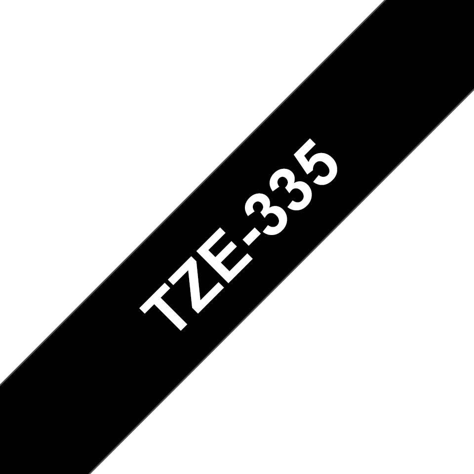 Schriftband TZe-335 (lam.) Weiß auf Schwarz BxL 12mm x 8m – Ansicht 1