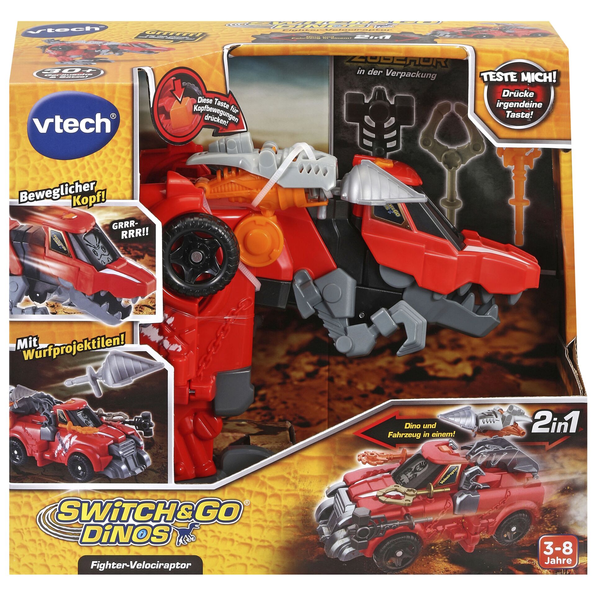 VTech Switch & Go Dinos Fighter-Velociraptor