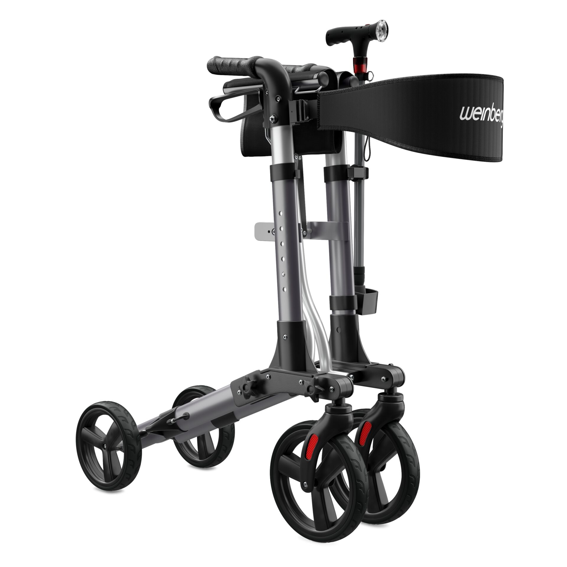 Zusammenklappbarer Leichtgewicht-Rollator mit vier Rädern und ergonomischen Griffen