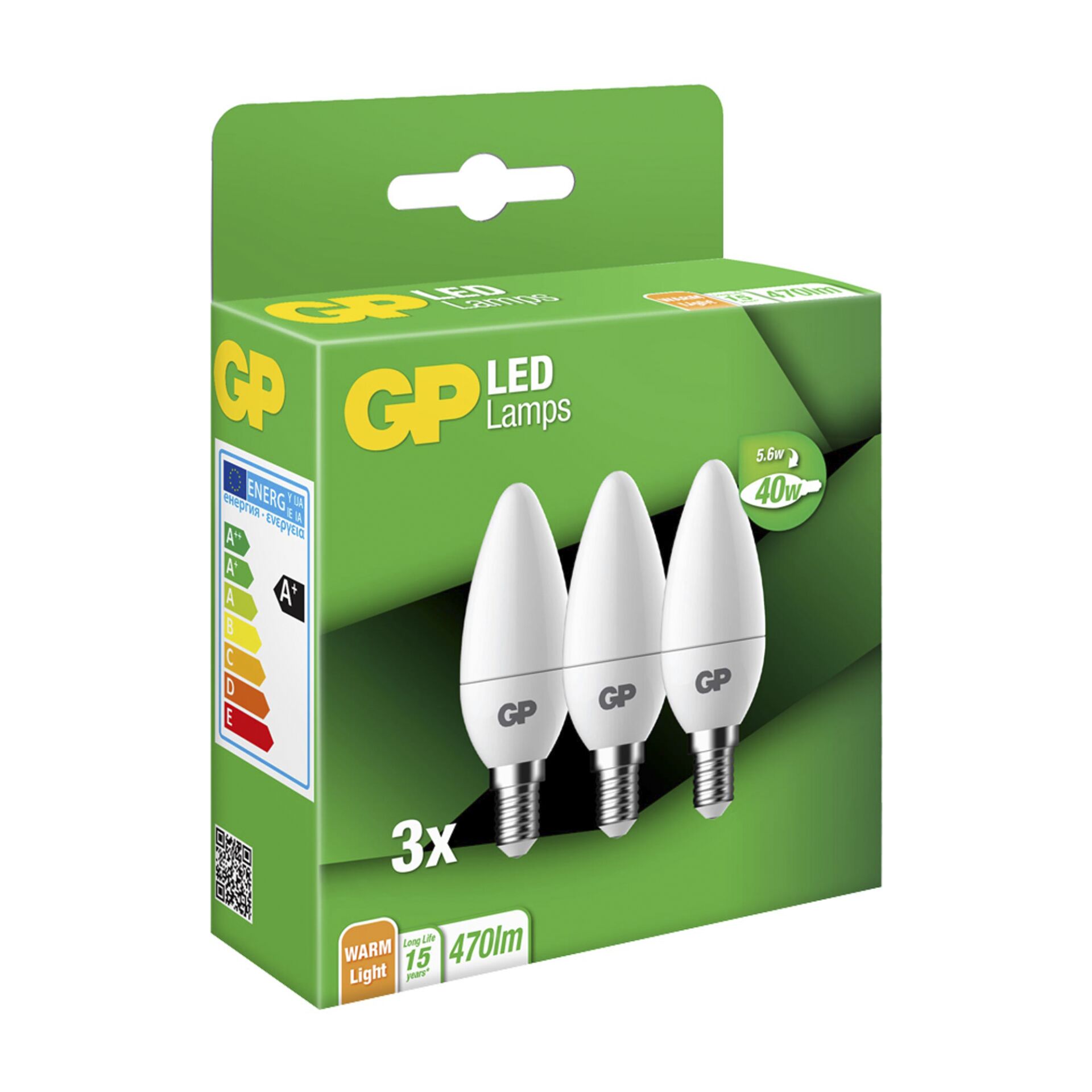 1x3 GP Lighting LED B35 Kerze E14, 5,6W (40W) 470lm  GP 087823 647299_02