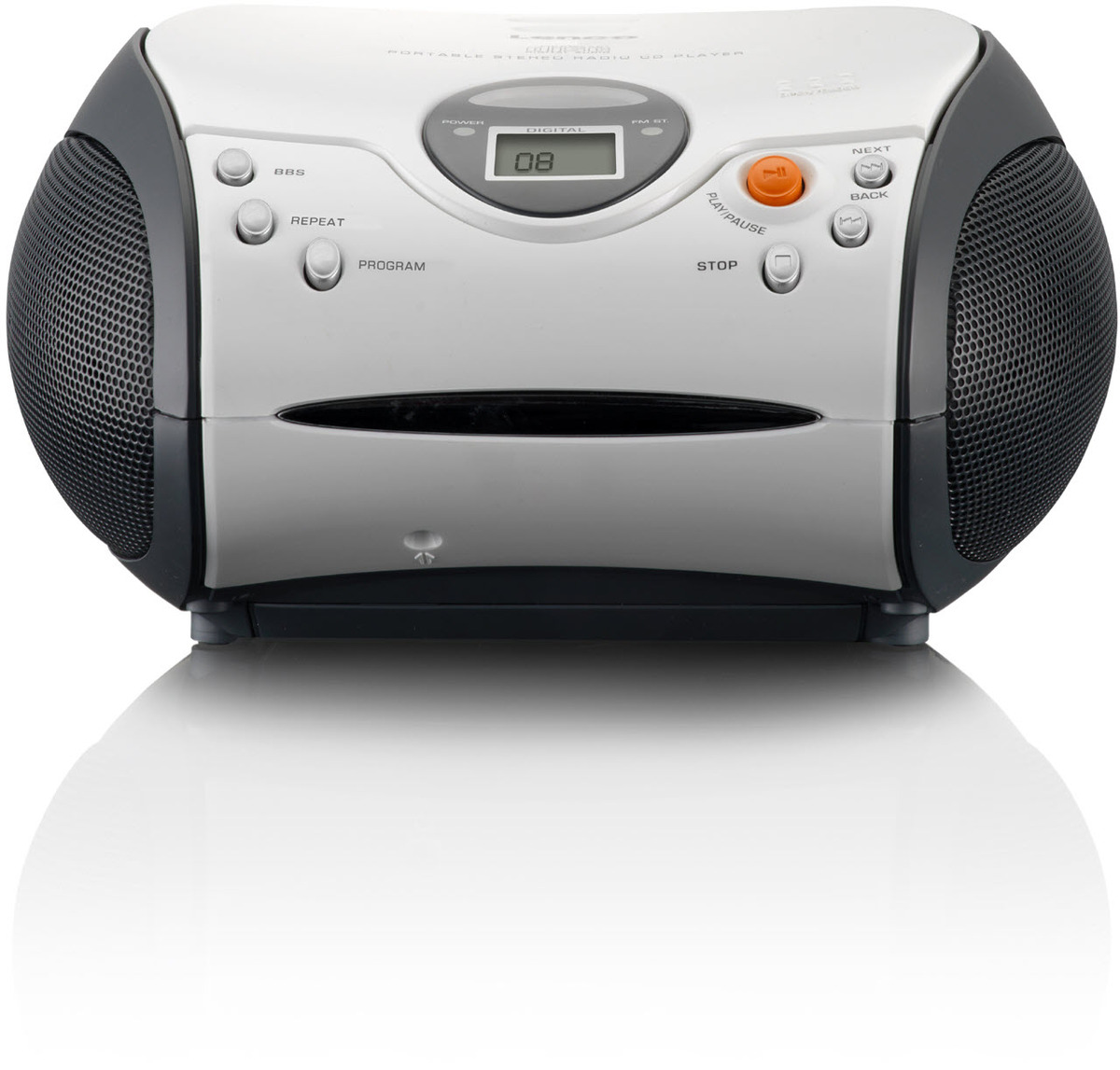 Lenco SCD-24 Stereo UKW-Radio mit CD-Player -Weiß/Schwarz-