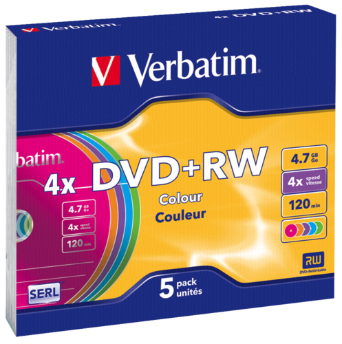 1x5 Verbatim DVD+RW 4,7GB