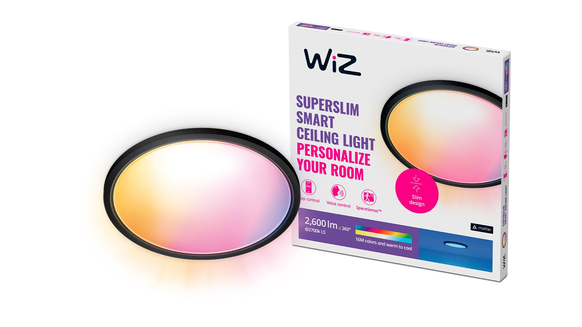 WiZ SuperSlim Deckenleuchte Tunable White&Color 2450lm Schwarz 75153d0c1efae91a7cfa9ac39bde3d9c50c15bb6 WiZ SuperSlim Deckenleuchte Tunable White&Color 2450lm Schwarz 75153d0c1efae91a7cfa9ac39bde3d9c50c15bb6