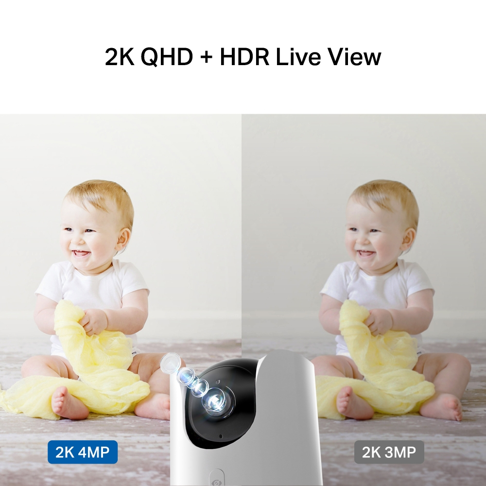 Vergleich 2K 4MP und 2K 3MP Kameraqualität mit Baby