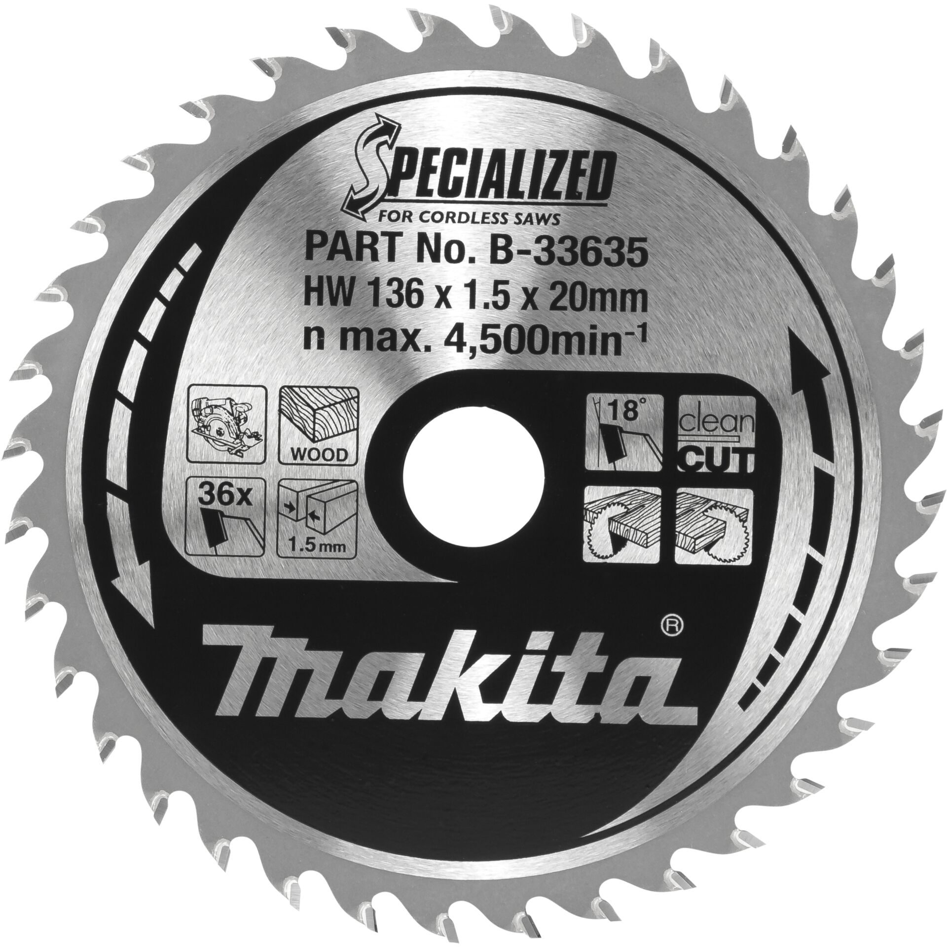 Makita B-33635 SPECIALIZED Sägeb.136x20x36Z 807368_00