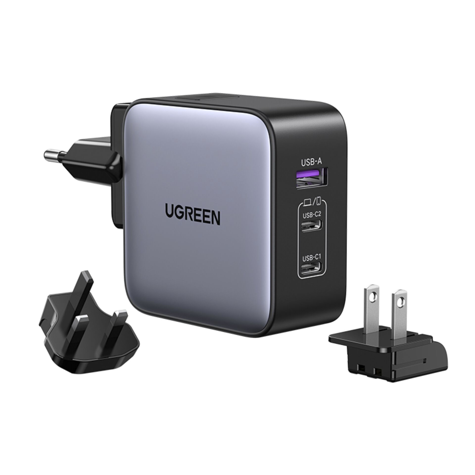 UGREEN USB-A+2*USB-C 65W GaN Worldwide Travel Fast Charger 784450_00