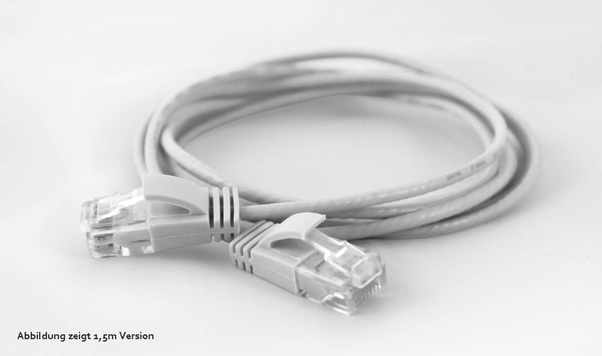 wantecWire Patchkabel CAT6A -rund 2,8mm- UTP weiss 5,0m