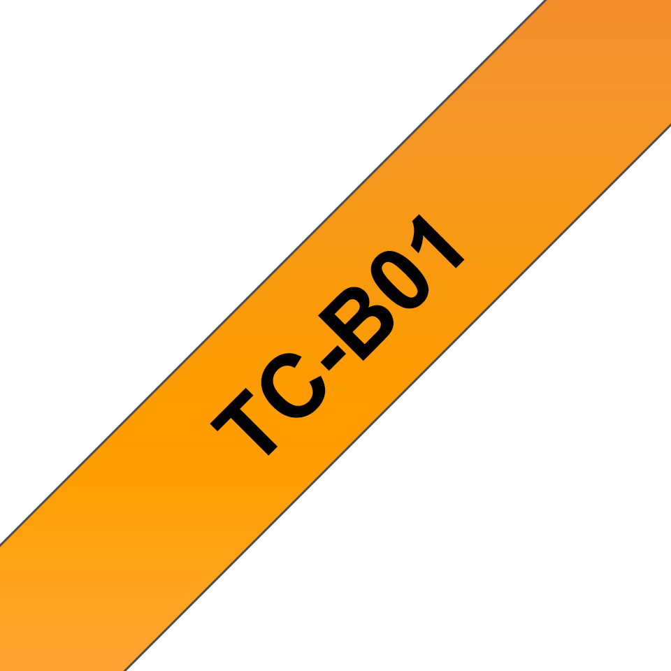 Schriftband TC-B01 (lam.) Schwarz auf Signalorange 12mm x 6,7m – Ansicht 1