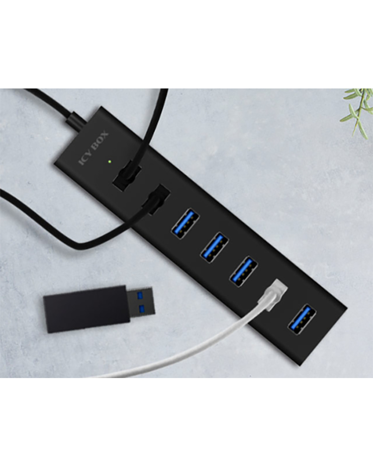 RaidSonic ICY BOX IB-HUB1700-U3 7 Port USB 3.0 Hub – Ansicht 4