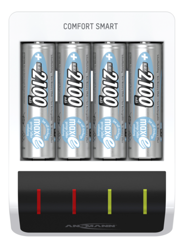 Ansmann Comfort Smart Ladegerät inkl. 4 AA Mignon Akkus 2100mAh