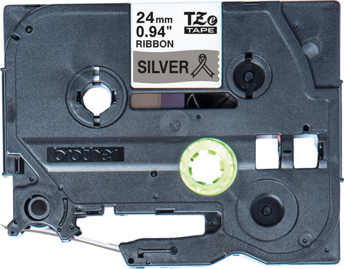 Textilband TZe-R951 nicht klebend schwarz auf silber 24mm x 4m