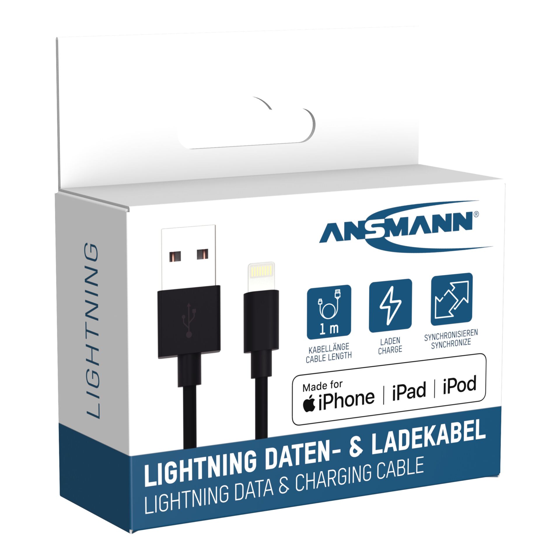 Ansmann Daten und Ladekabel USB zu Lightning 100cm