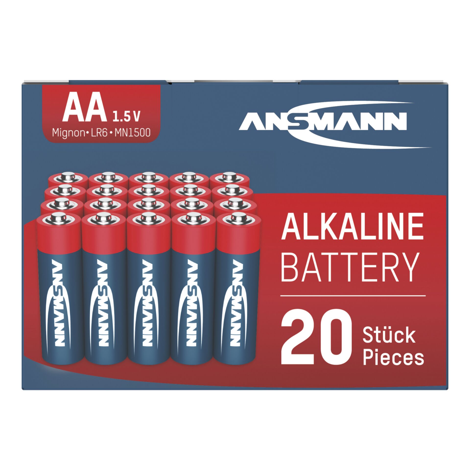 1x20 Ansmann Alkaline Mignon AA LR 6 red-line Box 429618_02