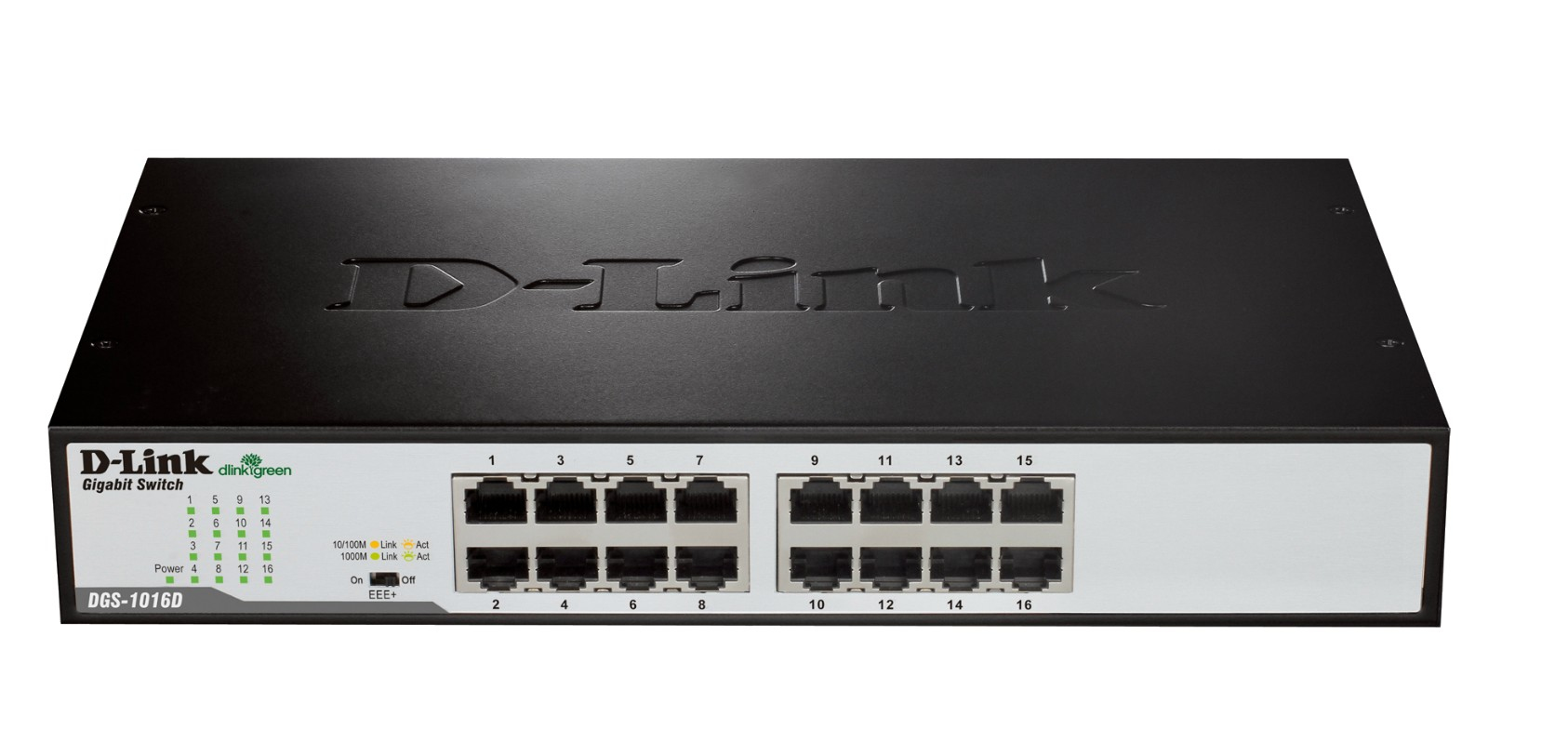 267449_6389ecP2qJ92qSkdp D-Link DGS-1016D/E Unmanaged network switch Schwarz, Metallisch Netzwerk-Switch