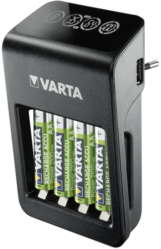 Varta LCD Pug Charger+ inkl. 4 Akkus 2100 mAh AA