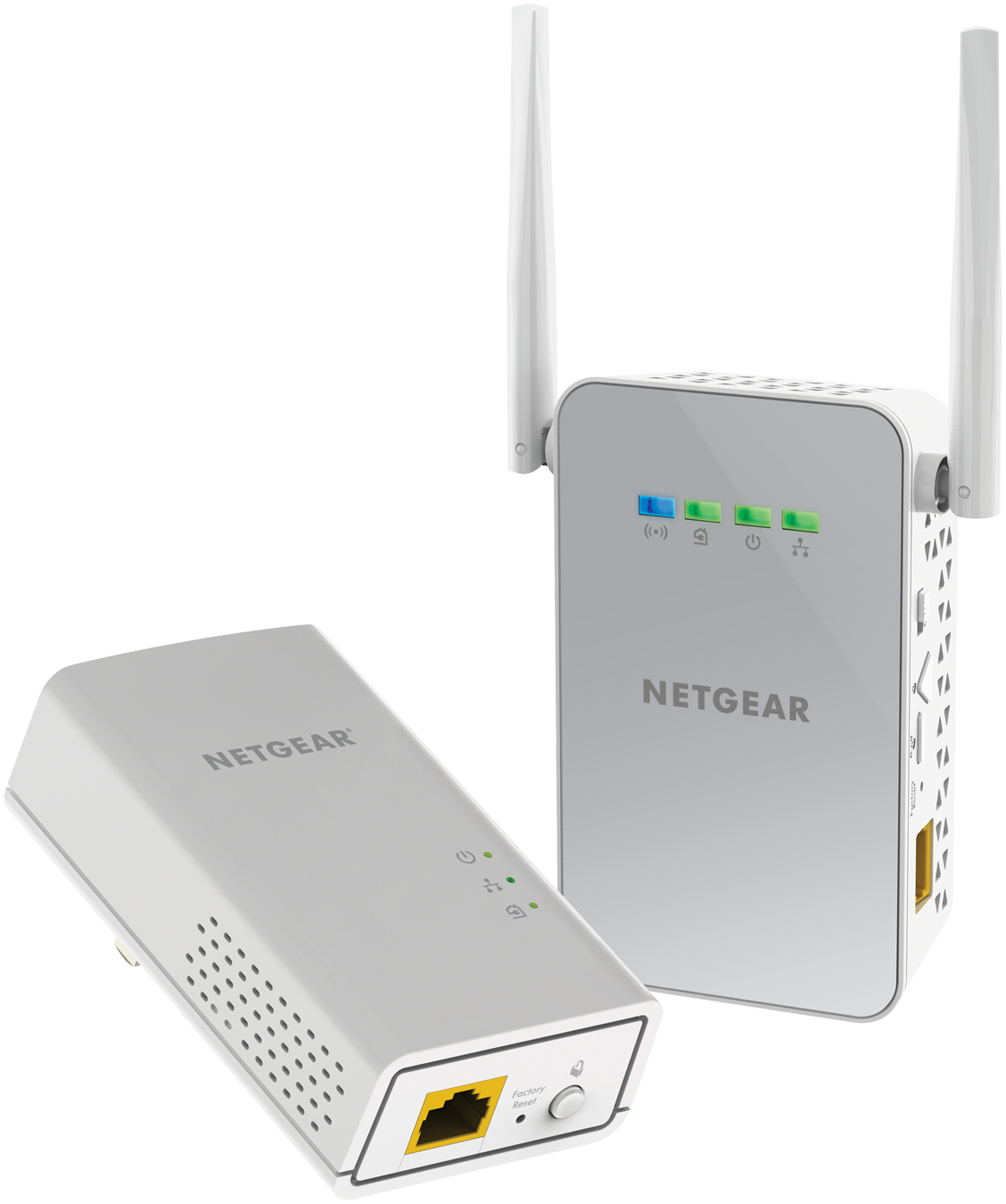 Netgear PowerLINE 1000 + WiFi Eingebauter Ethernet-Anschluss WLAN Weiß 2 Stück(e)