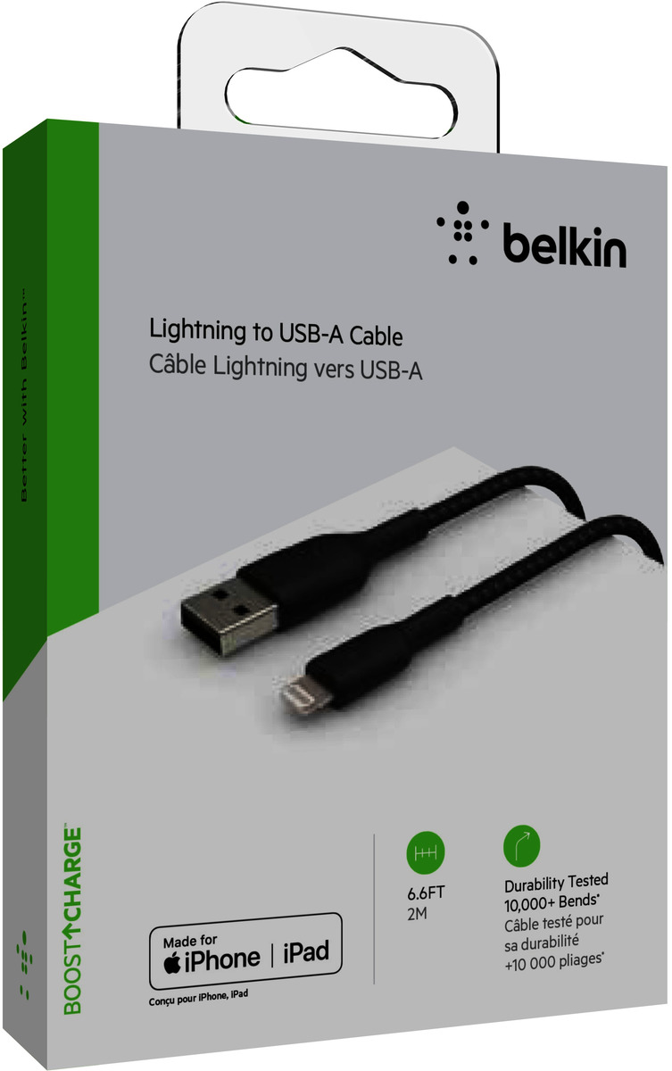 Belkin Lightning Lade/Sync Kabel ummantelt mfi 2m schwarz