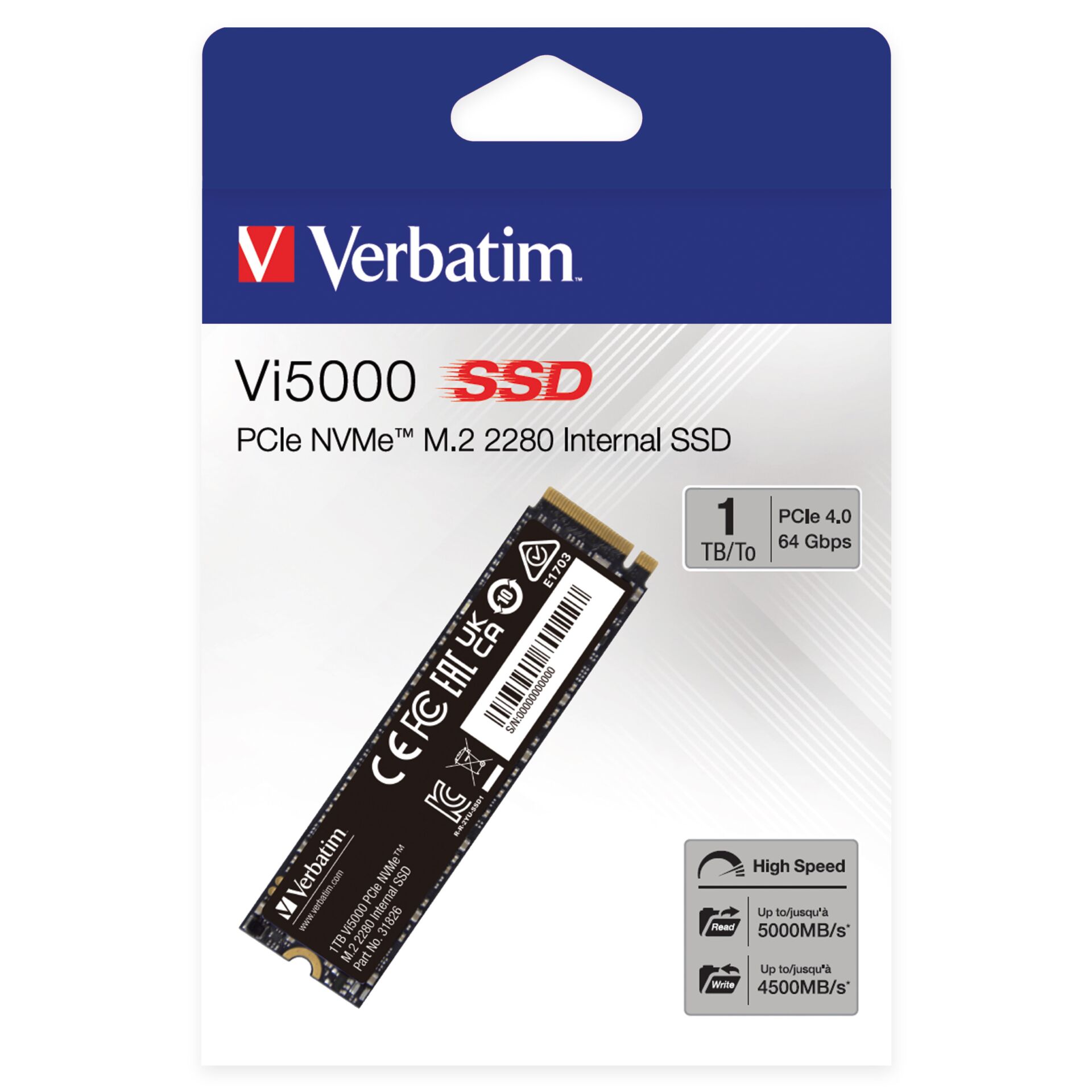 Verbatim Vi5000 M.2 SSD      1TB PCIe4 NVMe                 31826 828718_05