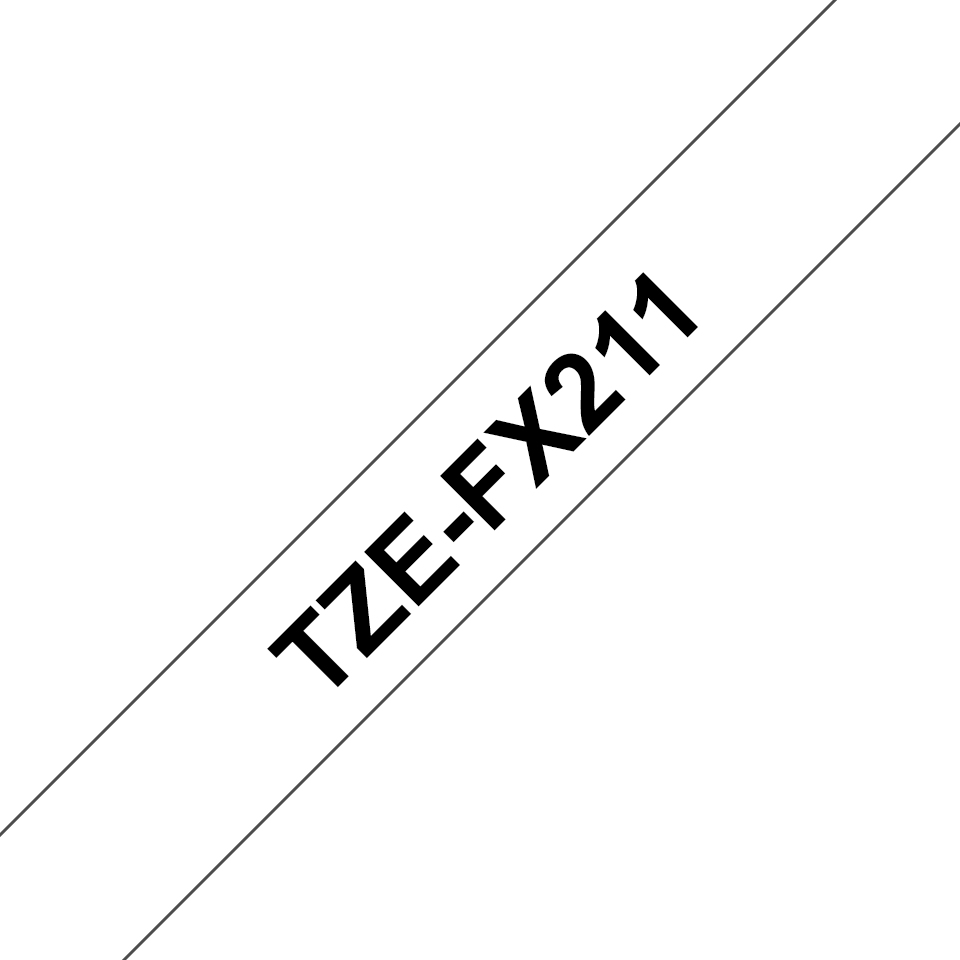 Schriftband TZe-FX211 (lam., flex.) Schwarz auf Weiß 6mm x 8m – Ansicht 1