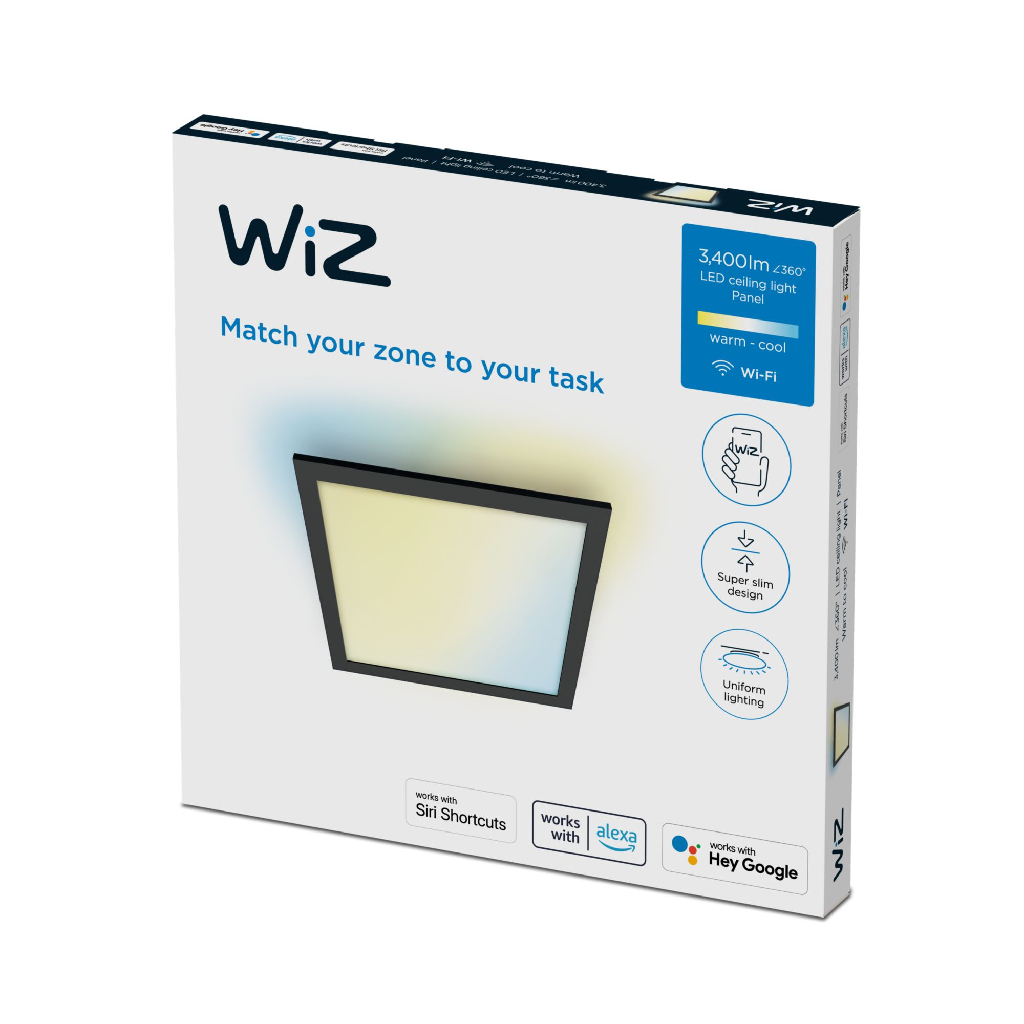 WiZ Panel Deckenleuchte Quadratisch Tunable White 3400lm Schw 101391583_3229147391