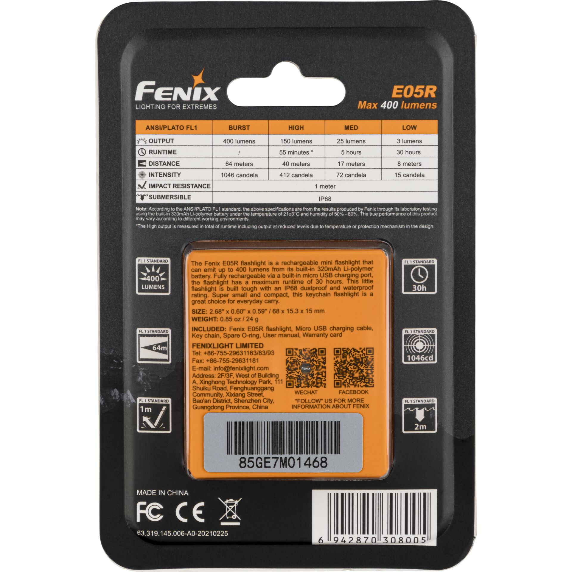 Fenix E05R 600 lm Taschenlampe