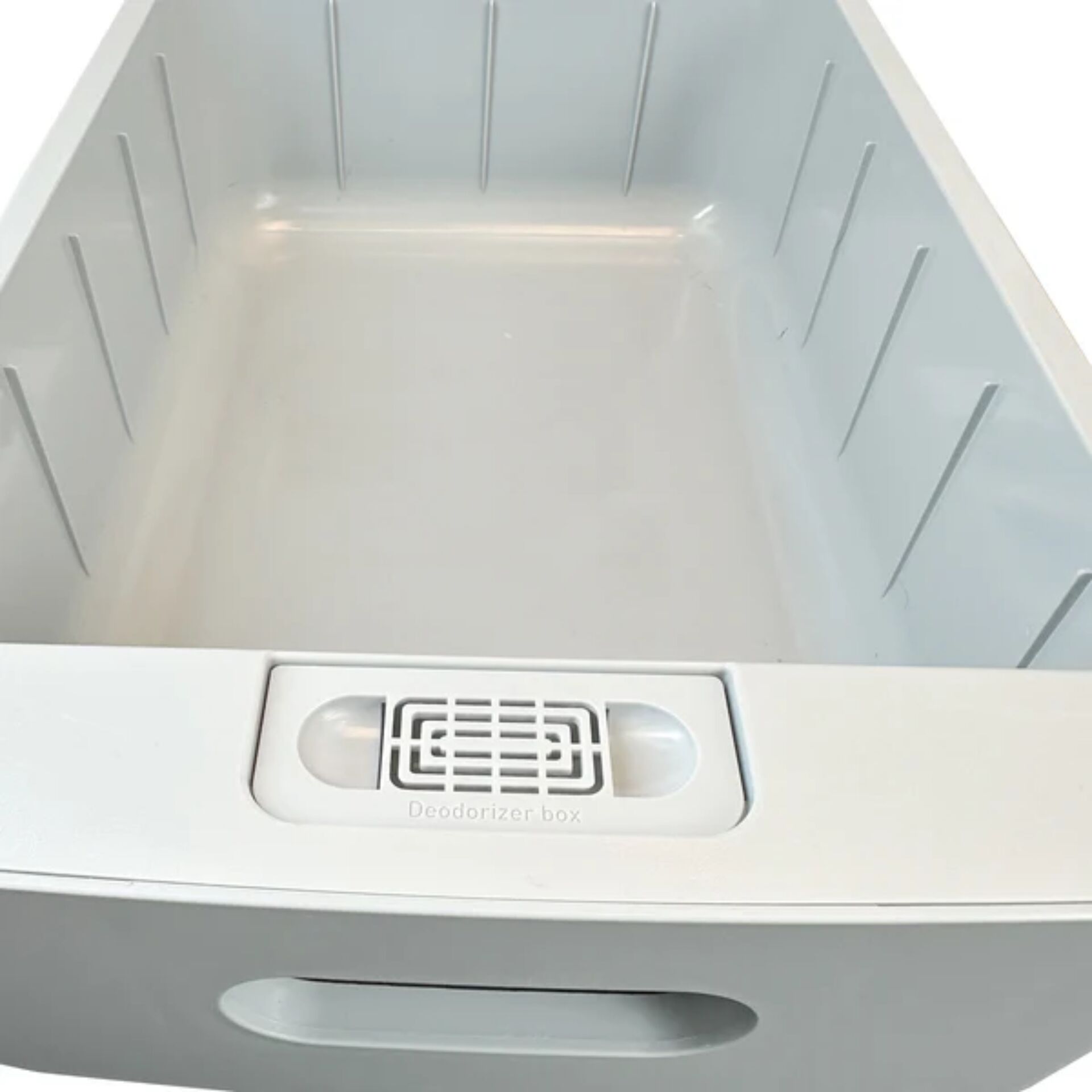 Leere Kühlschrank-Schublade mit integriertem Deodorizer-Fach