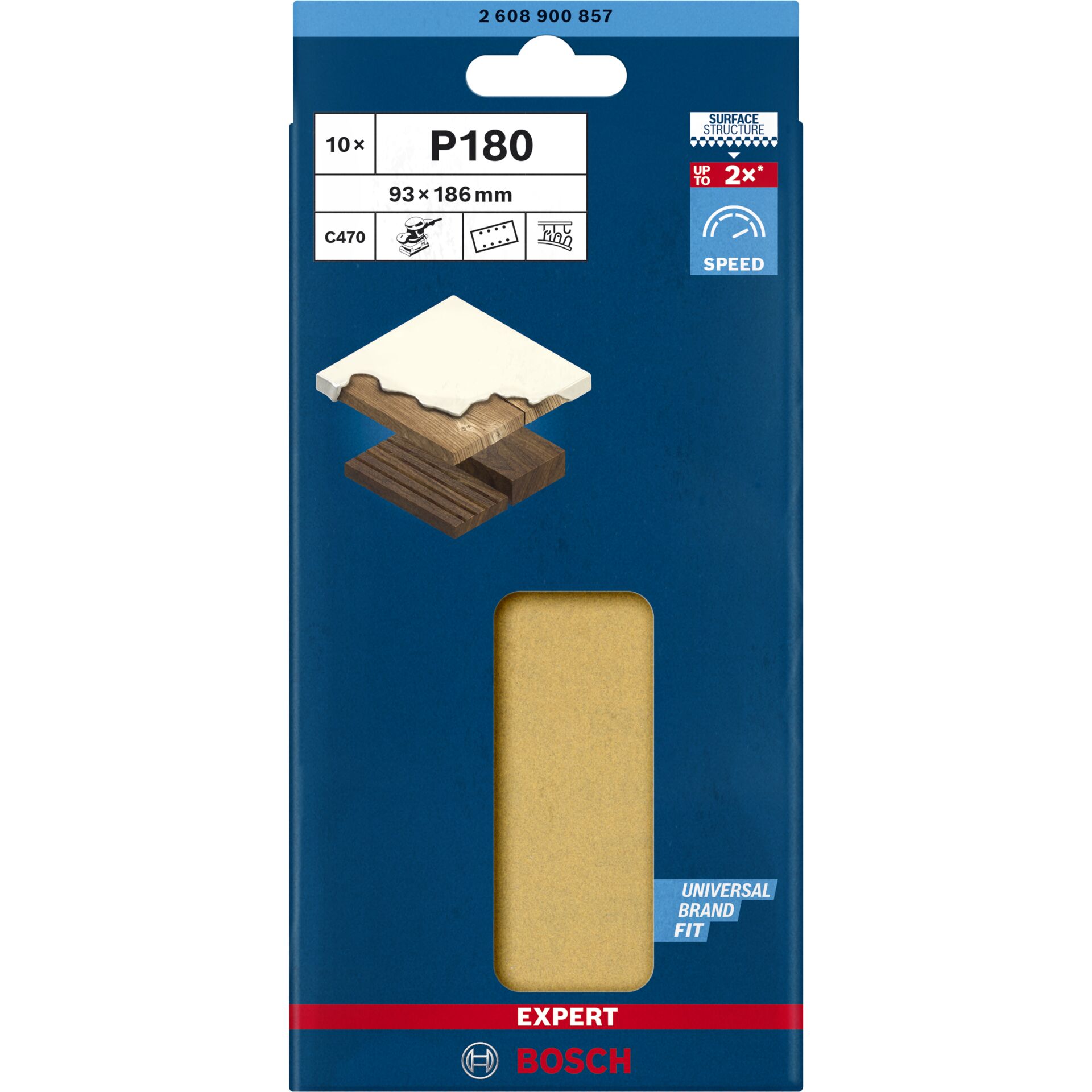 Bosch EXPERT Schleifblatt C470, 93x186mm,K180, 10x