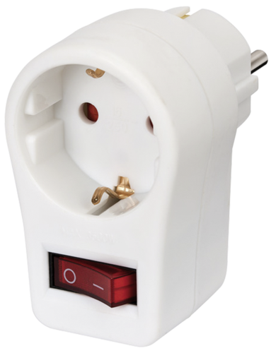 530147_00 Brennenstuhl Steckdosenadapter Zwischenstecker + Schalter weiß