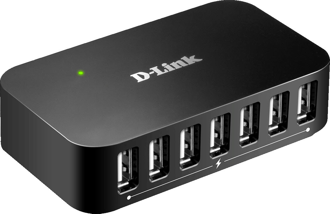 D-Link DUB-H7 USB 2.0 Type-B 480 Mbit/s Schwarz