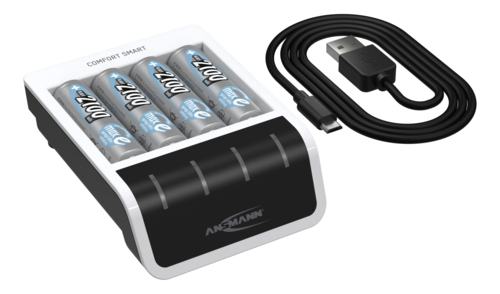 Ansmann Comfort Smart Ladegerät inkl. 4 AA Mignon Akkus 2100mAh