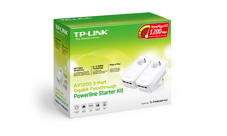 TP-LINK AV1200 1200 Mbit/s Eingebauter Ethernet-Anschluss Weiß 2 Stück(e)