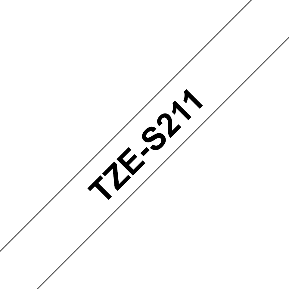 Schriftband TZe-S211 (lam.) Schwarz auf Weiß BxL 6mm x 8m – Ansicht 1