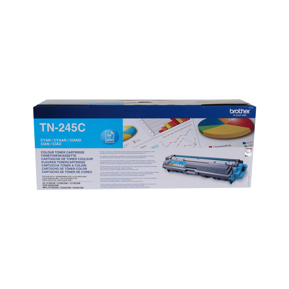 Brother TN-245C Lasertoner 2200Seiten Cyan Lasertoner / Patrone