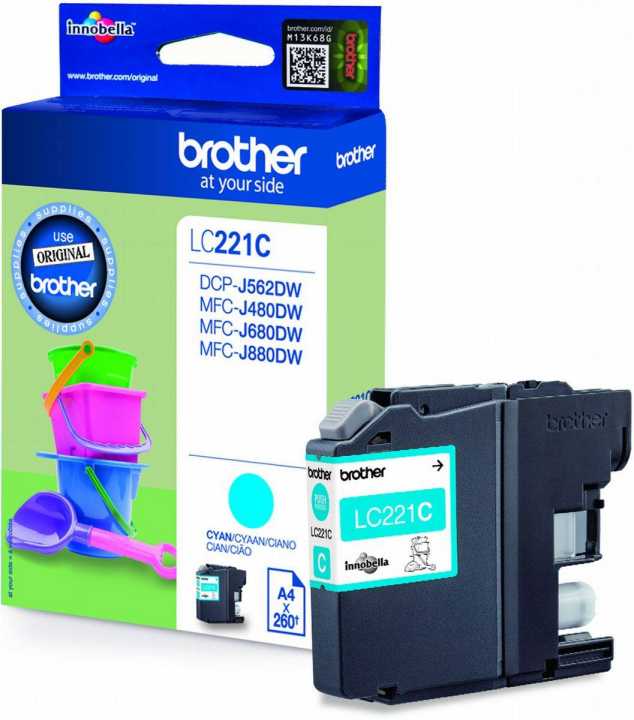 Brother Tintenpatrone LC-221C Cyan (ca. 260 Seiten)