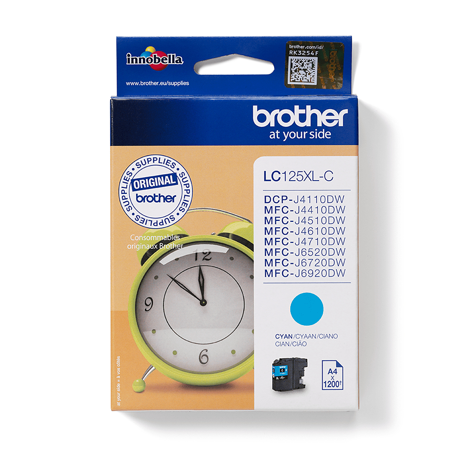 Brother Tintenpatrone LC-125XLC Cyan (ca. 1200 Seiten) – Ansicht 1